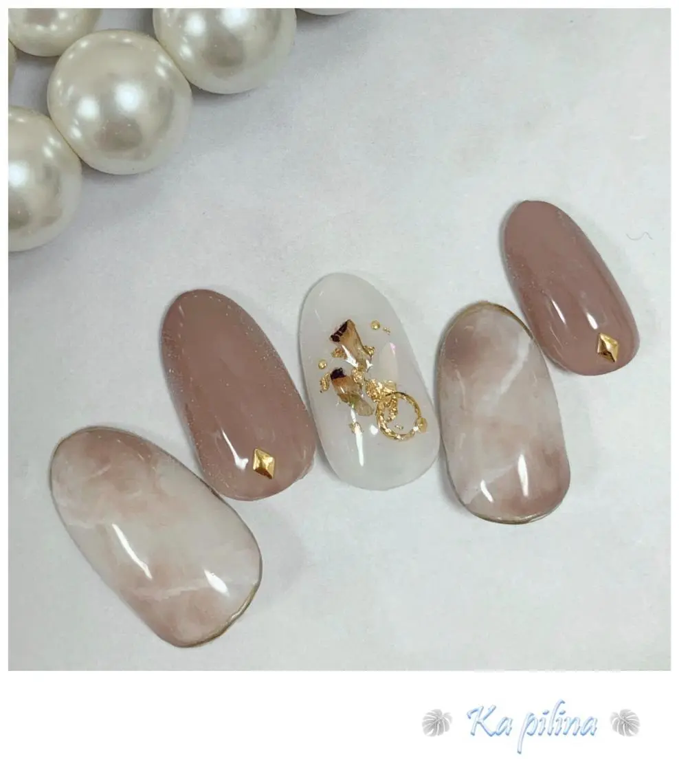 ネイル 大理石ネイル(マーブル) ニュアンスネイル Nail salon Ka pilinaのネイルデザイン