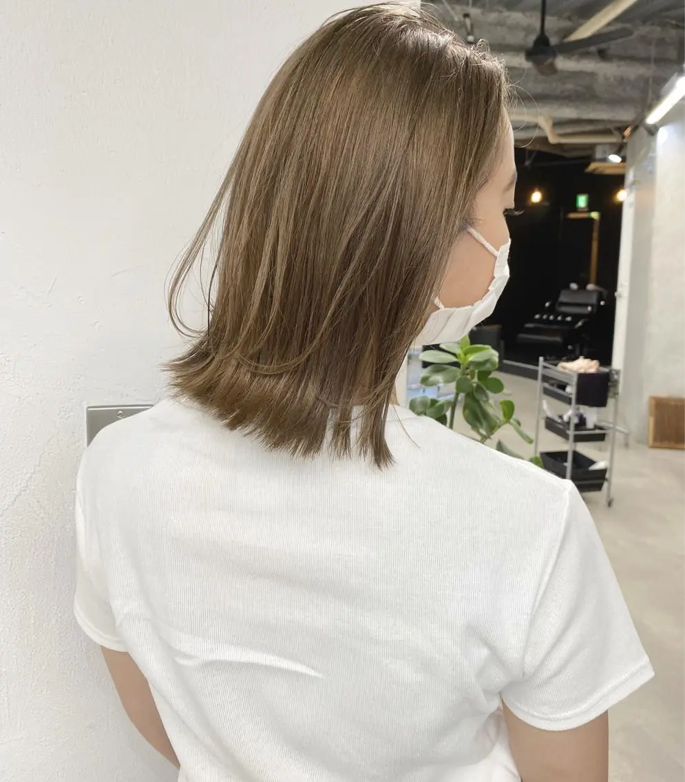 ミディアム カラー ヘアアレンジ ブリーチダブルカラー ハイライト/山本喜熙のヘアスタイル