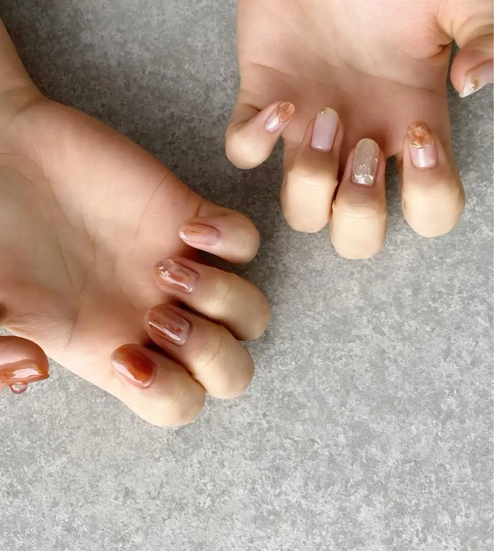 ネイル アートネイル 長さ出し ジェルネイル マットネイル ミラーネイル ハンドネイル nail salon Soeurのネイルデザイン