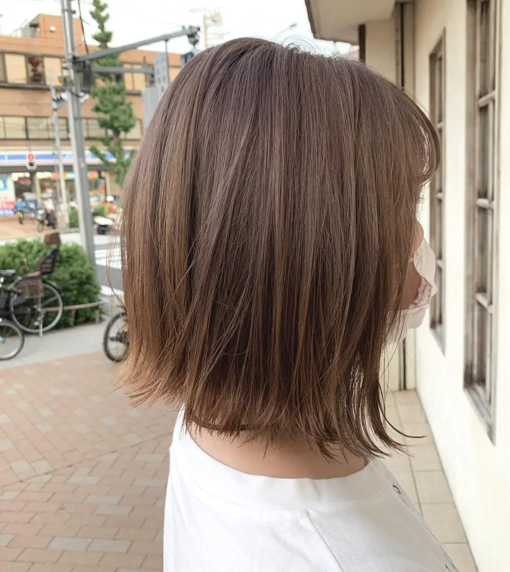 ショート カラー 切りっぱなしボブ ベージュカラー ボブ 森 早希絵のヘアスタイル