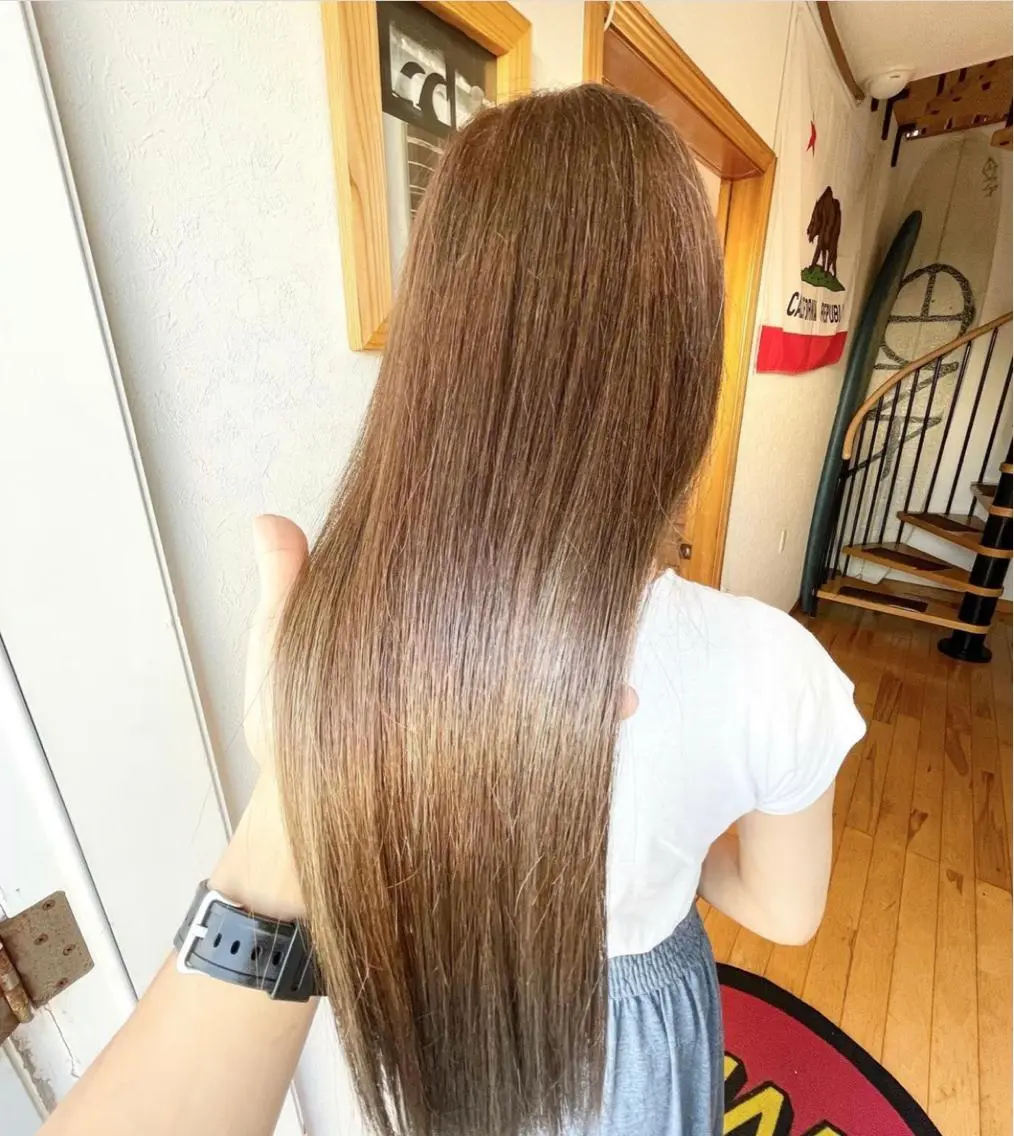 ロング カラー 縮毛矯正 濱田 和輝のヘアスタイル