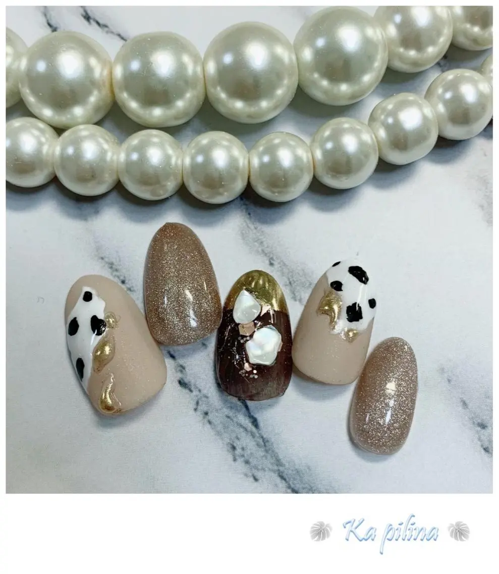 ネイル アニマル柄 ニュアンスネイル Nail salon Ka pilinaのネイルデザイン