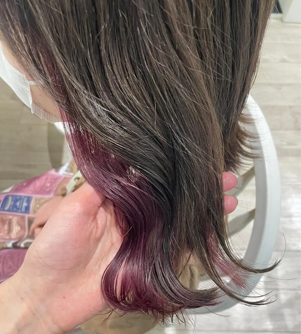 セミロング カラー ベージュカラー ブリーチ ブラウンカラー 透明感カラー グレージュ ヘアアレンジ/ 暖色🩵hazukiのヘアスタイル