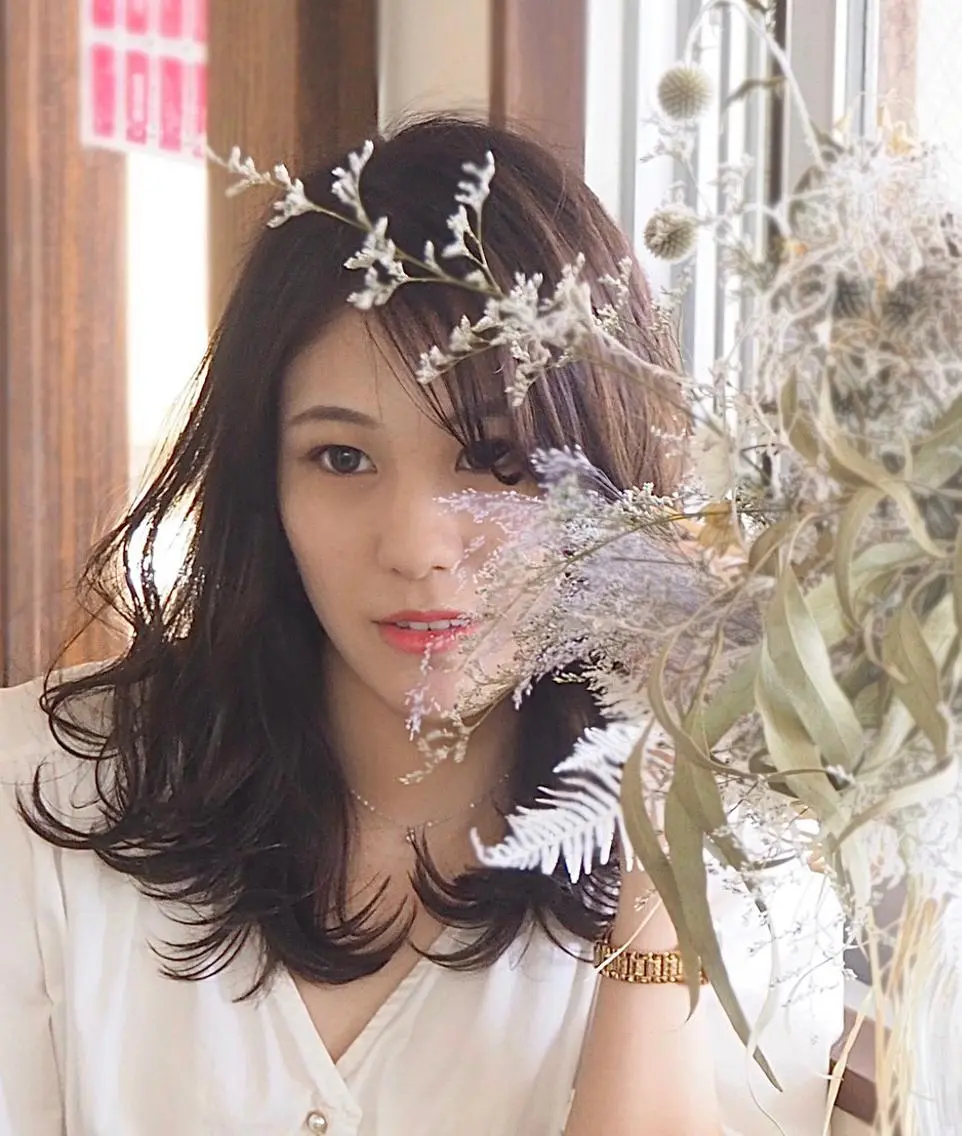 ミディアム パーマ カット ヘアカラー grand juteのヘアスタイル