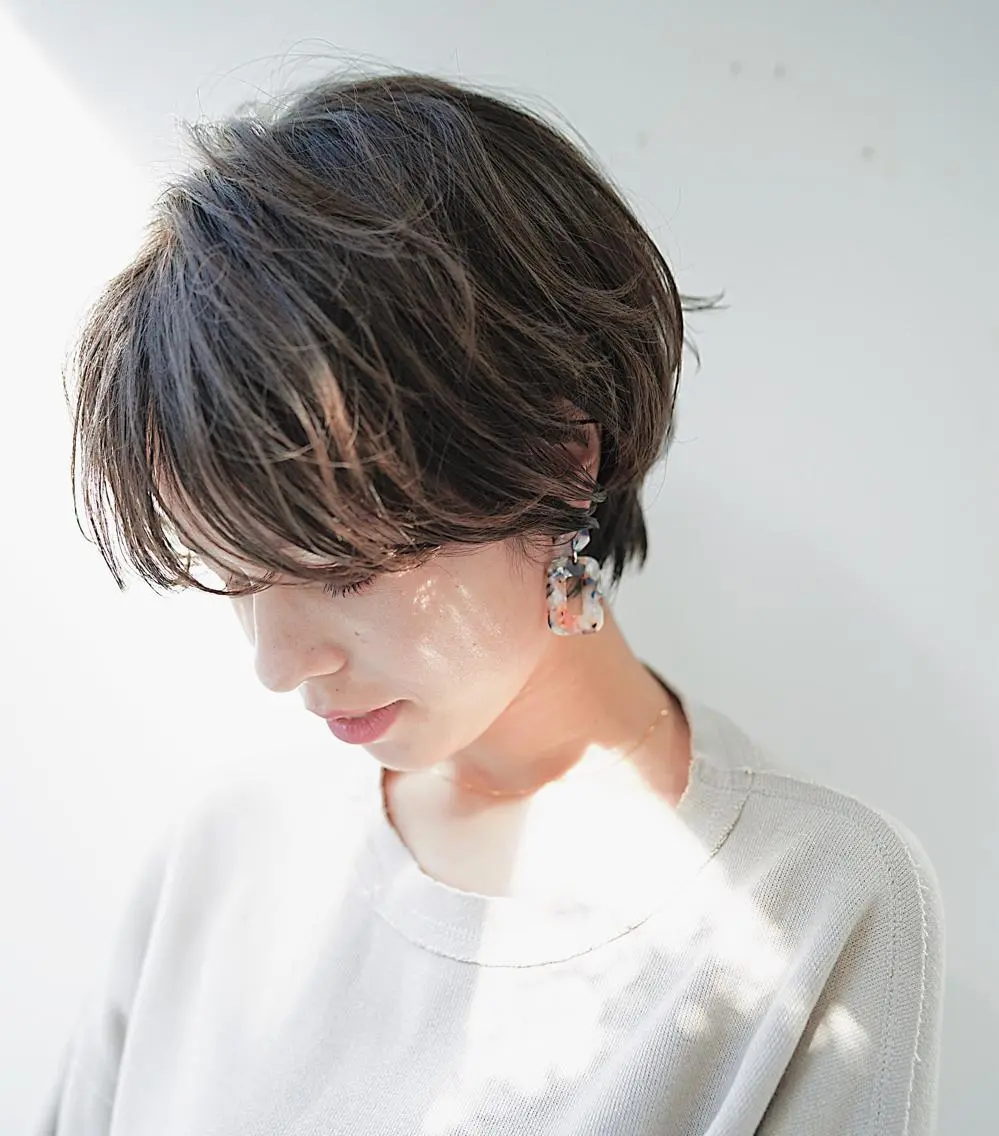 ショート くせ毛 ショートヘア SNS撮影用 髪質改善モデル募集のヘアスタイル