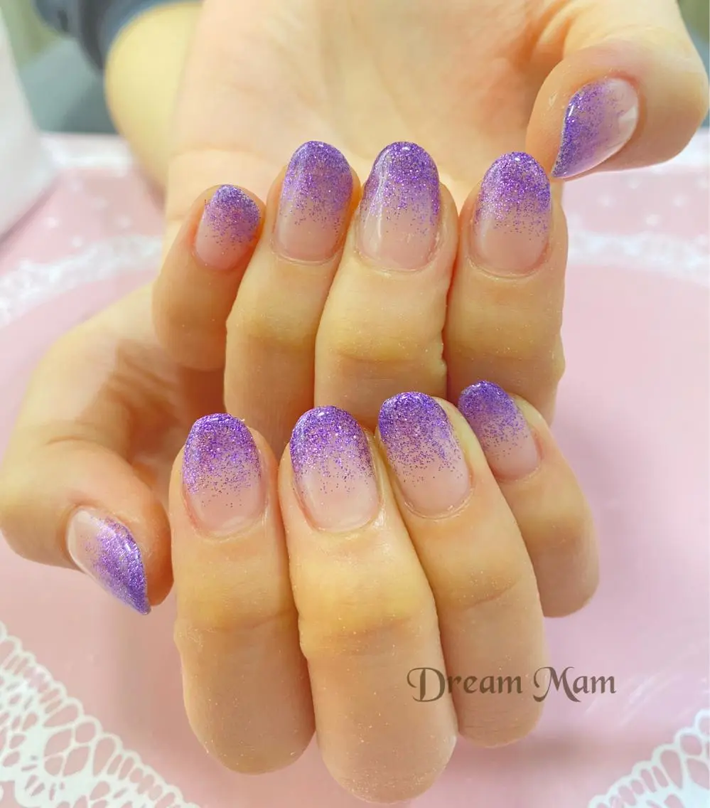 ネイル フレンチネイル ジェルネイル ガラスフレンチ グリーン 大理石ネイル(マーブル) ハンドネイル Nail Salon Dream Mamのネイルデザイン