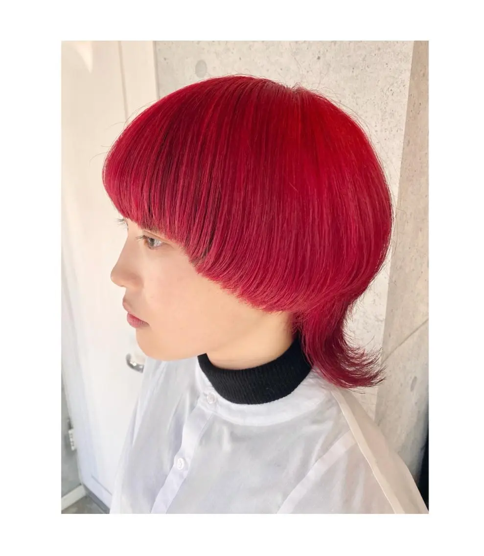 ショート カラー マッシュヘア ヘアカラー TSUNO🦖 派手髪/オタク美容師のヘアスタイル
