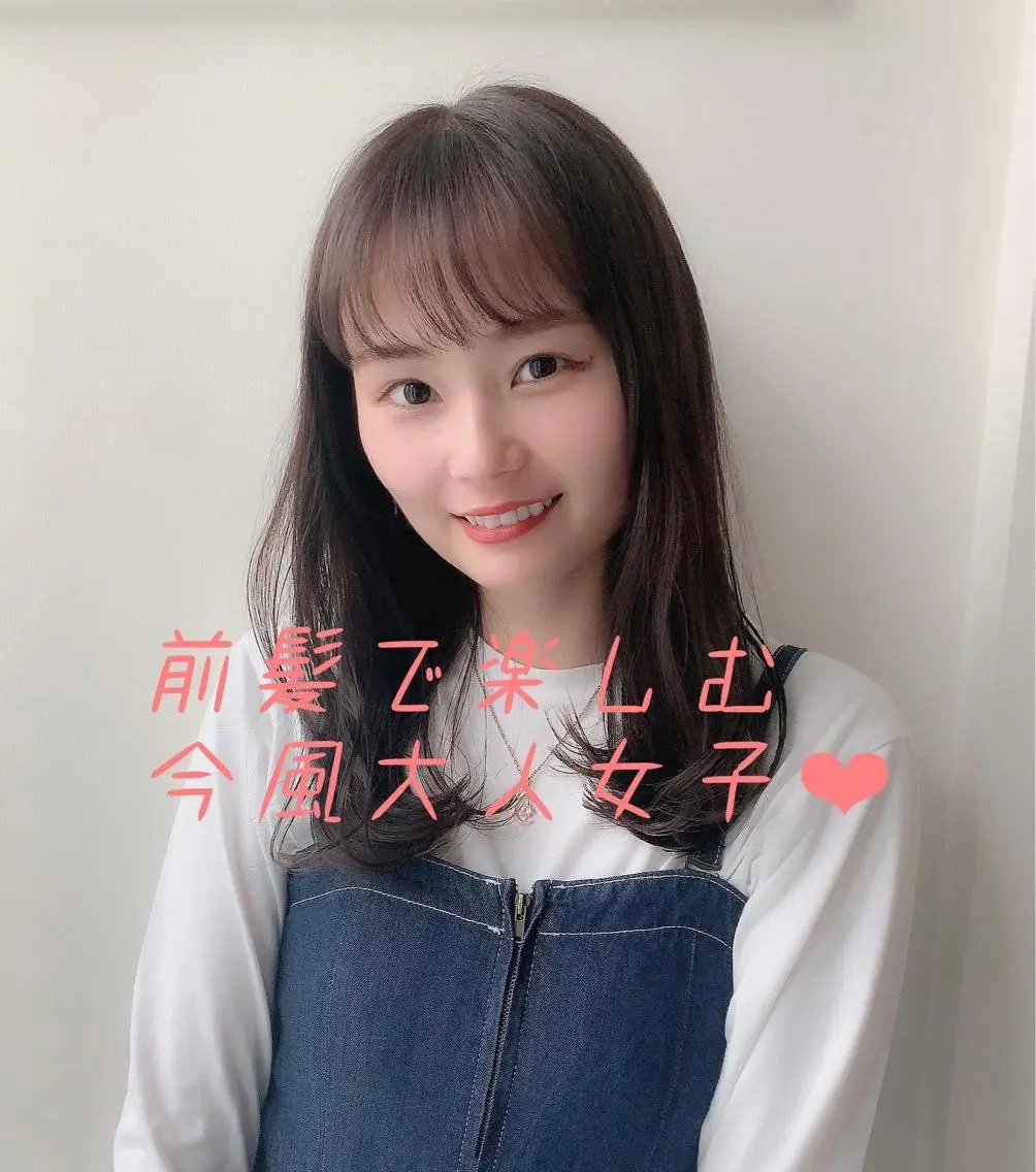 セミロング カラー パーマ 透明感カラー シースルーバング サイドバング 小顔カット ボブ/ショート得意 安西駿一 【銀座】のヘアスタイル