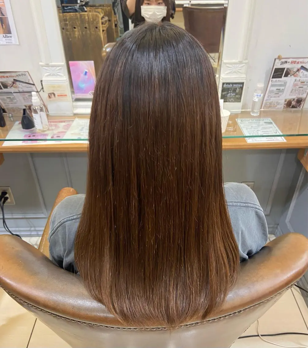 ロング パーマ ロング 縮毛矯正 ストレートパーマ 🫧 nanaco🫧のヘアスタイル