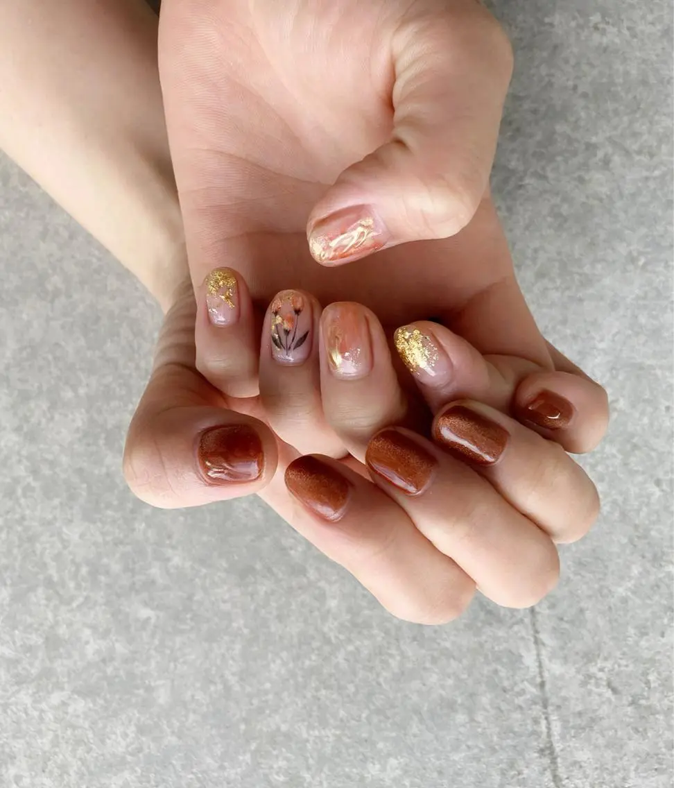 ネイル アートネイル 長さ出し ジェルネイル マットネイル ミラーネイル ハンドネイル nail salon Soeurのネイルデザイン