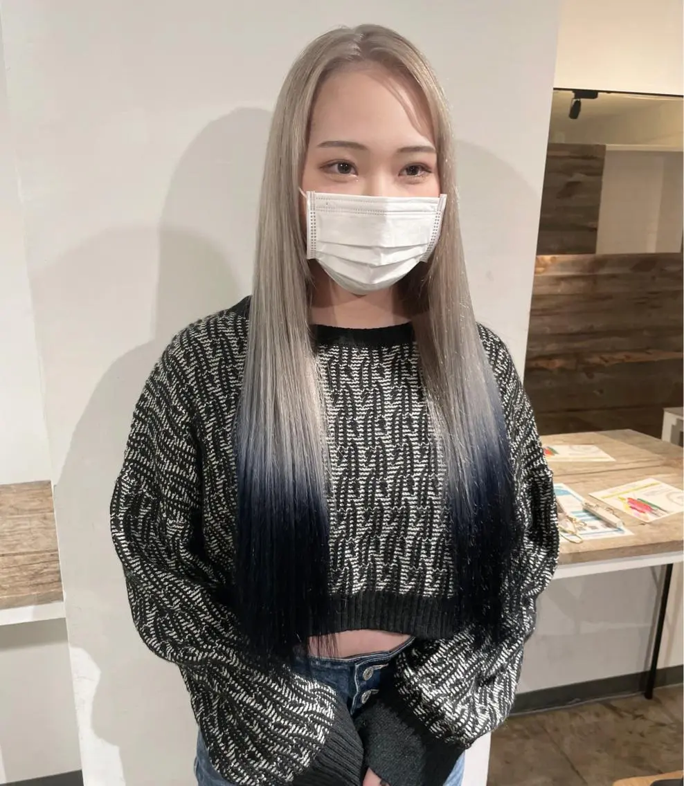 ロング カラー ヘアカラー トリートメント ヘアセット ✨艶ブリーチカラー ✨四ノ宮裕己のヘアスタイル