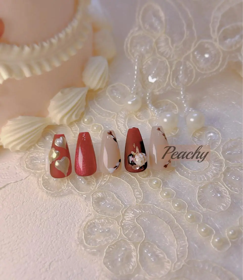 ネイル ハンドネイル Peachy 🍑のネイルデザイン
