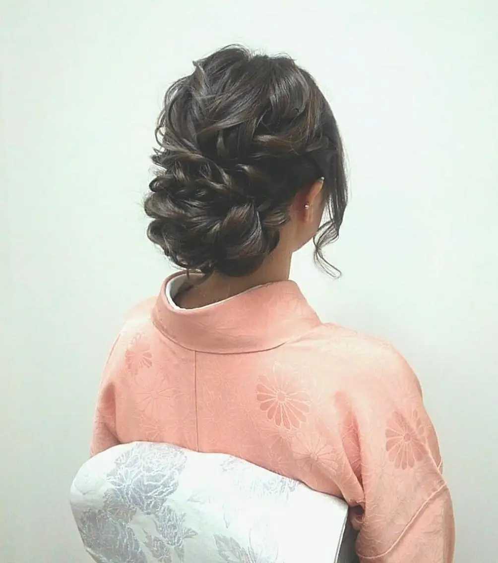 ヘアアレンジ セミロング 着付け Hair&Make  Delight*のヘアスタイル