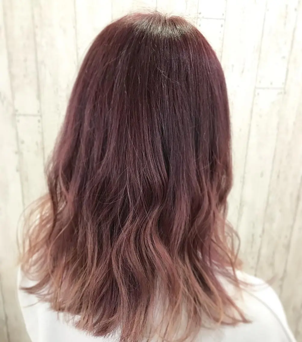 セミロング カラー アッシュ パープルカラー パープルアッシュ ヘアカラー kazufumi ..のヘアスタイル
