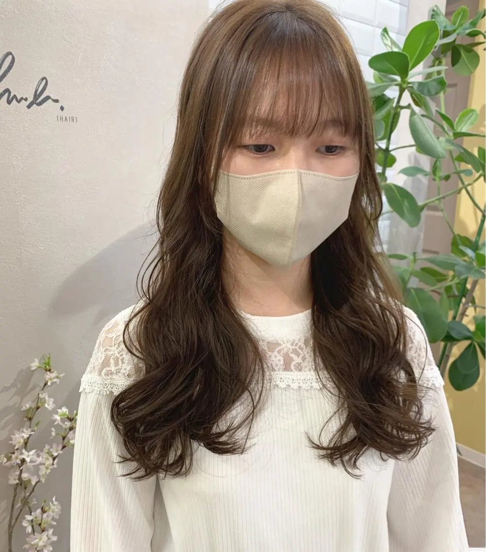 ロング パーマ デジタルパーマ カット パーマ hubhair レイヤー/透明感のヘアスタイル