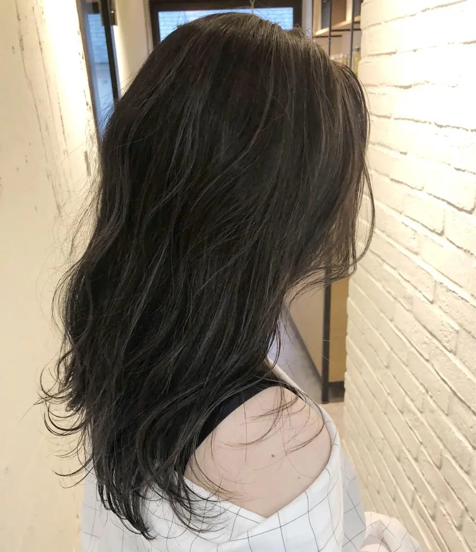 セミロング ハイライト フジサキ ケンのヘアスタイル