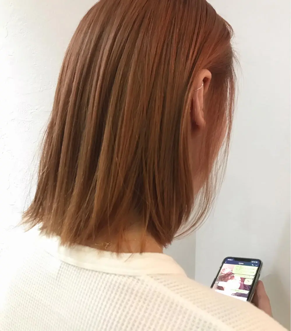 セミロング カラー ブリーチ 森貴裕/ベージュ/ パーマ/オリーブのヘアスタイル