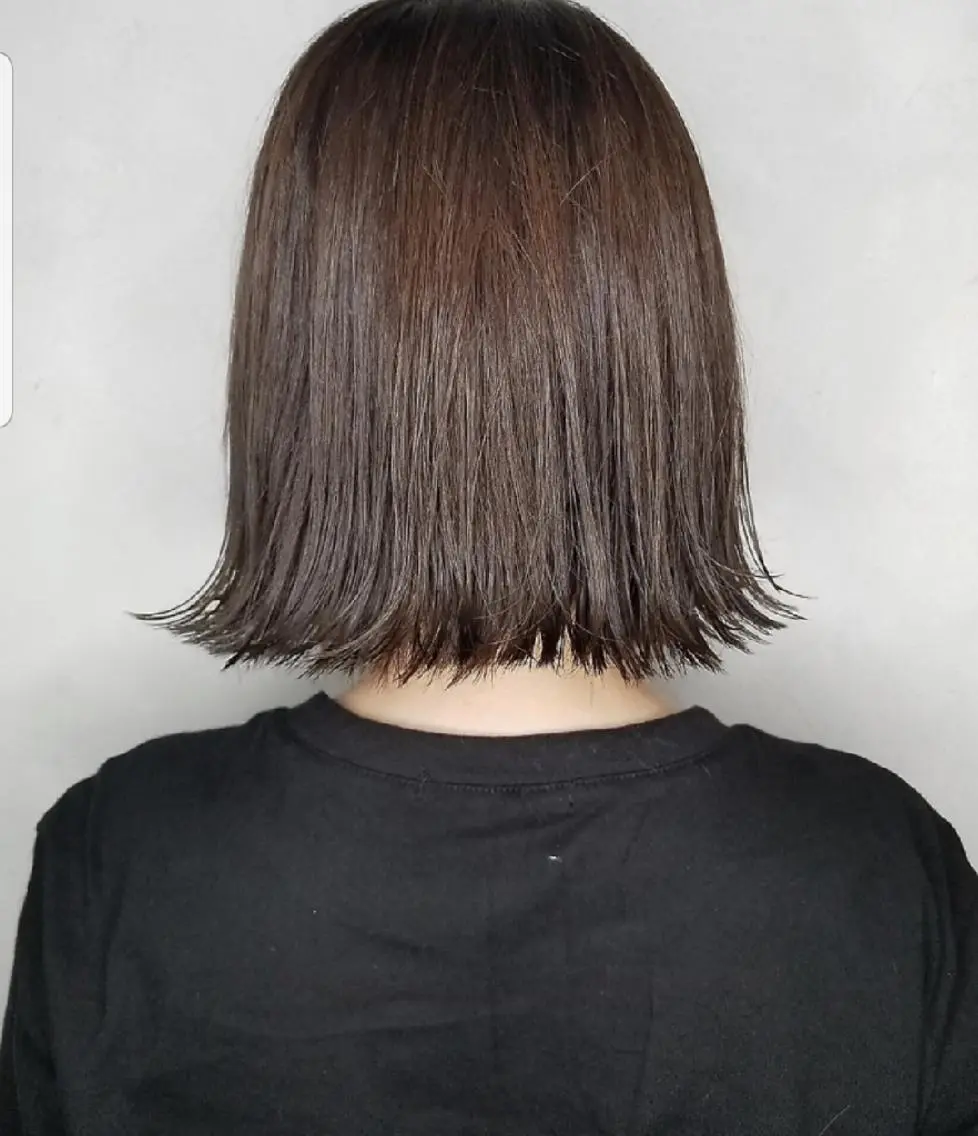 ショート 切りっぱなしボブ ボブ 美容院 コッペパンのヘアスタイル