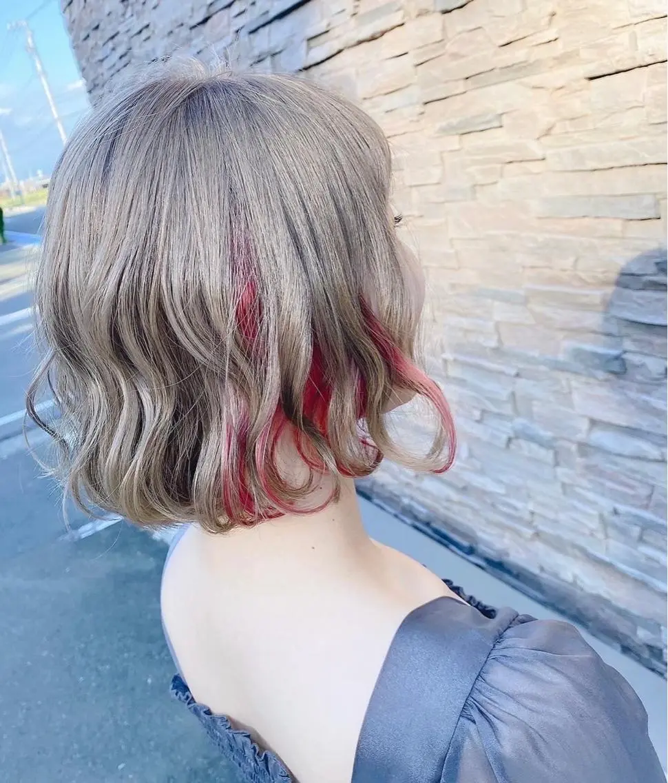 ミディアム カラー アイブロウ バレイヤージュ ブリーチ ケアブリーチ 透明感カラー デザインカラー 🔆韓国 norika🔆のヘアスタイル