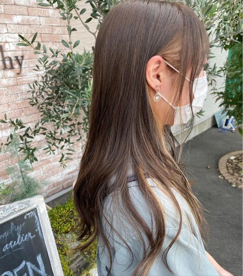 ロング カラー グレージュ インナーカラー 【浜松・豊橋】 ニシモトのヘアスタイル