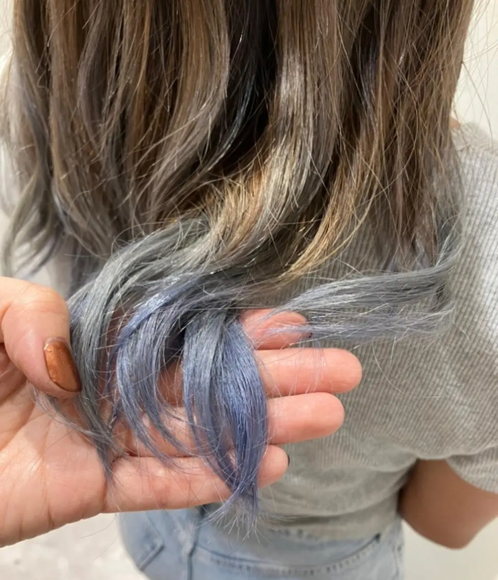 ロング カラー アッシュ 透明感カラー 小顔似合わせカット/ レイヤー/maiのヘアスタイル