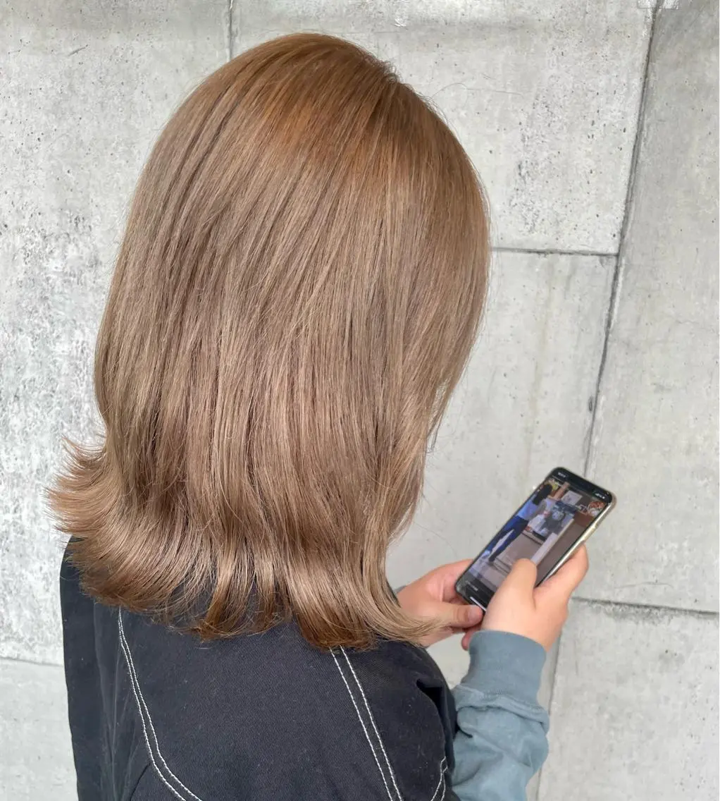 ミディアム ヘアカラー トリートメント 大内 志穂のヘアスタイル