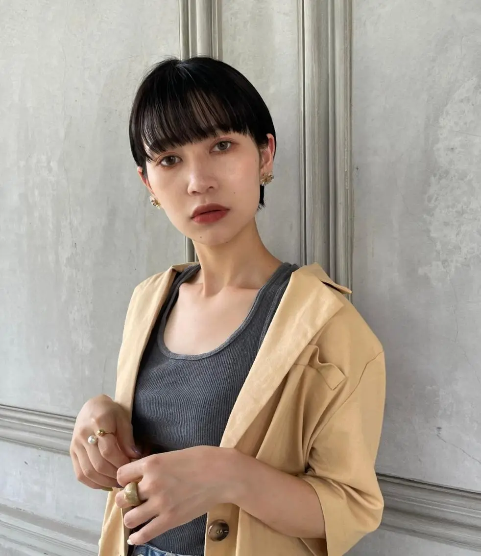 ショート ボブ ハイライト 髪質改善 韓国風ヘア レイヤーカット 河原 亮のヘアスタイル
