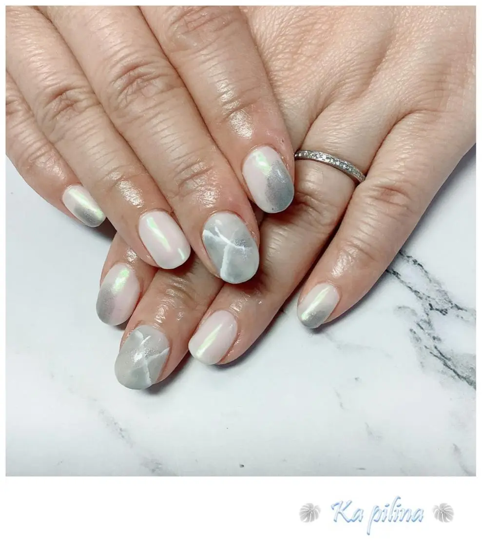 ネイル オーロラネイル 大理石ネイル(マーブル) Nail salon Ka pilinaのネイルデザイン