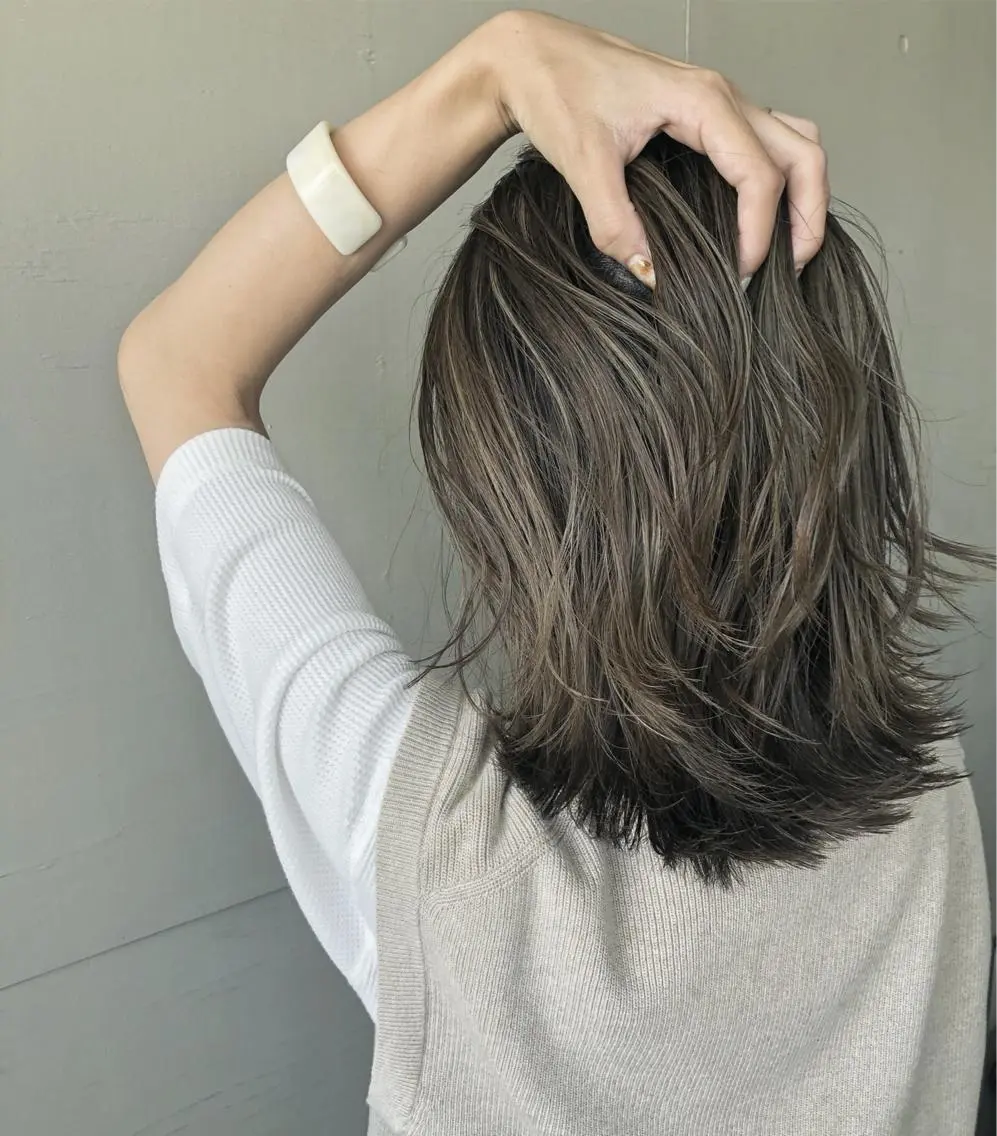 ミディアム カラー カット ヘアカラー トリートメント かわさき ともやのヘアスタイル