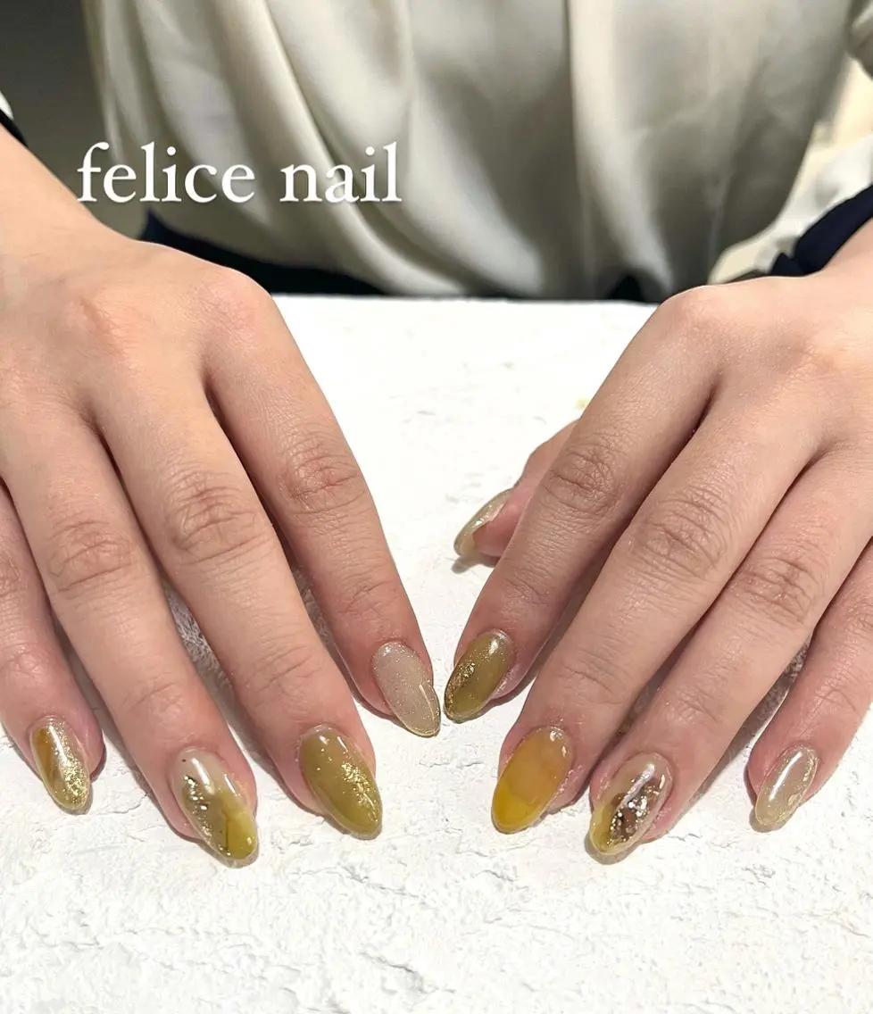ネイル ジェルネイル ニュアンスネイル オフィスネイル パラジェル felice nailのネイルデザイン