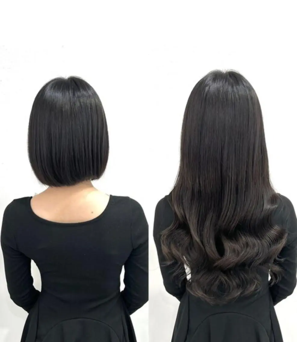 カラー ロング エクステ 韓国風ヘア ロング 💎エクステ× 🩵カラーBIZEのヘアスタイル