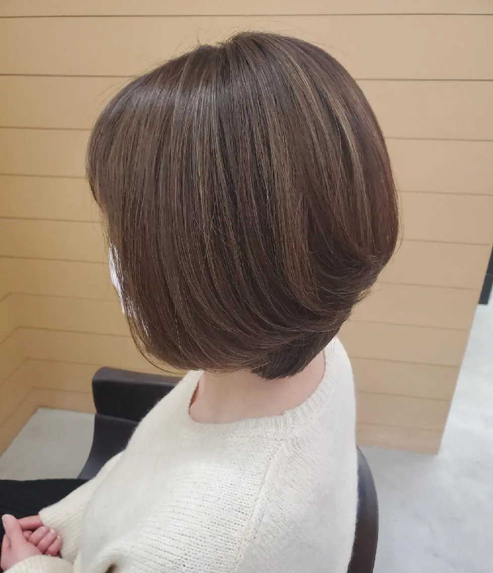 ショート ハイライト ヘアカラー トリートメント 難波/白髪ぼかし/ KAORIのヘアスタイル