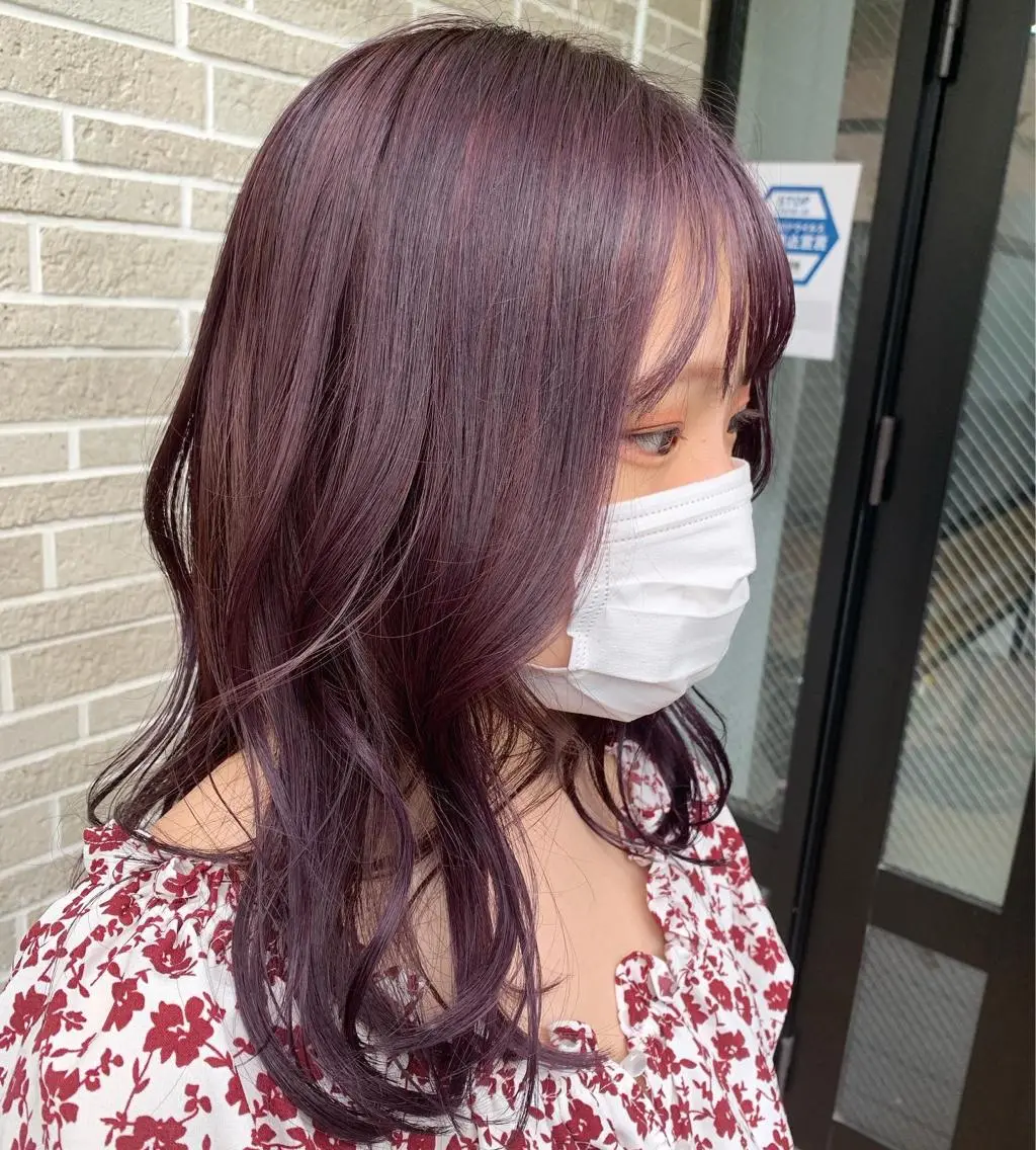 ミディアム パープルカラー ヘアカラー LITTLE _KATOのヘアスタイル