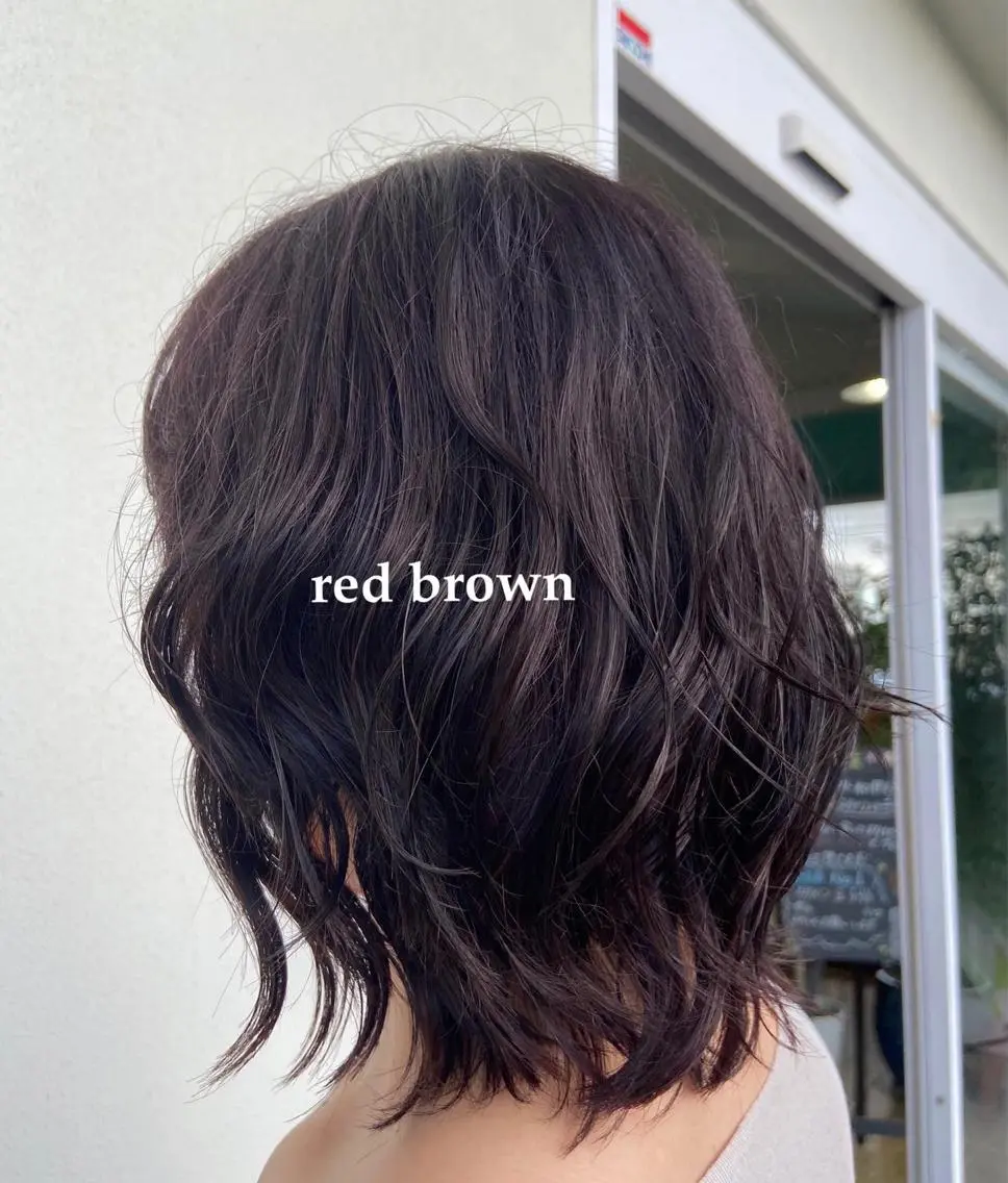 カラー ヘアアレンジ ブラウンカラー 透明感カラー レッドカラー 富永 美玖のヘアスタイル