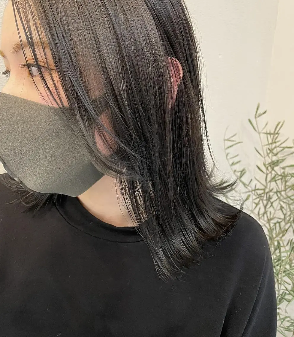 ミディアム レイヤー べージュ 白石研太のヘアスタイル