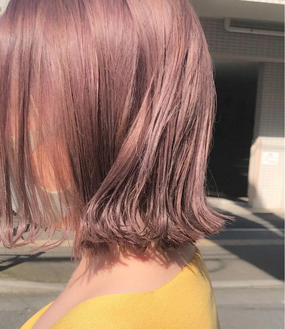 セミロング カラー ブリーチ ウルフカット ハッシュカット/七海のヘアスタイル