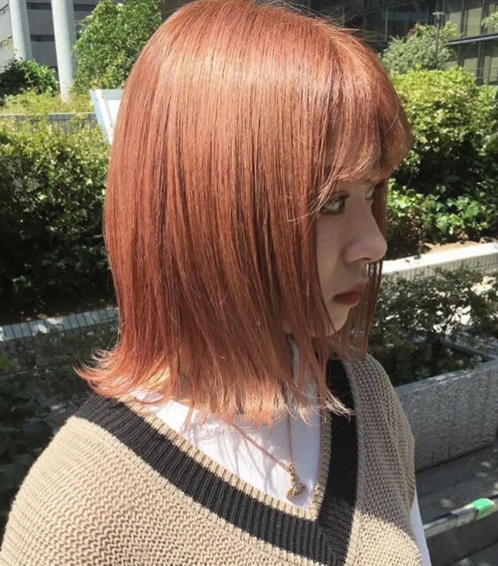 ミディアム カラー ベージュカラー オレンジ オレンジベージュ 🧡色落ちまで2度 楽しめる🧡ヨシキのヘアスタイル