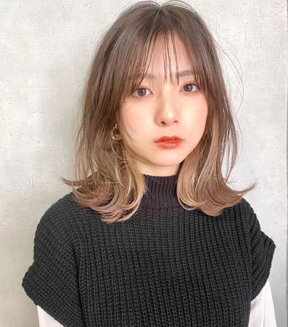 ミディアム カラー 似合わせレイヤー 🇰🇷荒木洋文のヘアスタイル