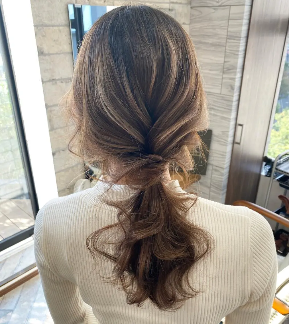 ロング カラー パーマ ヘアアレンジ メンズ キッズ ネイル マツエク・マツパ ヘアセット ハイライト、レイヤー カット/西梅田/中西のヘアスタイル