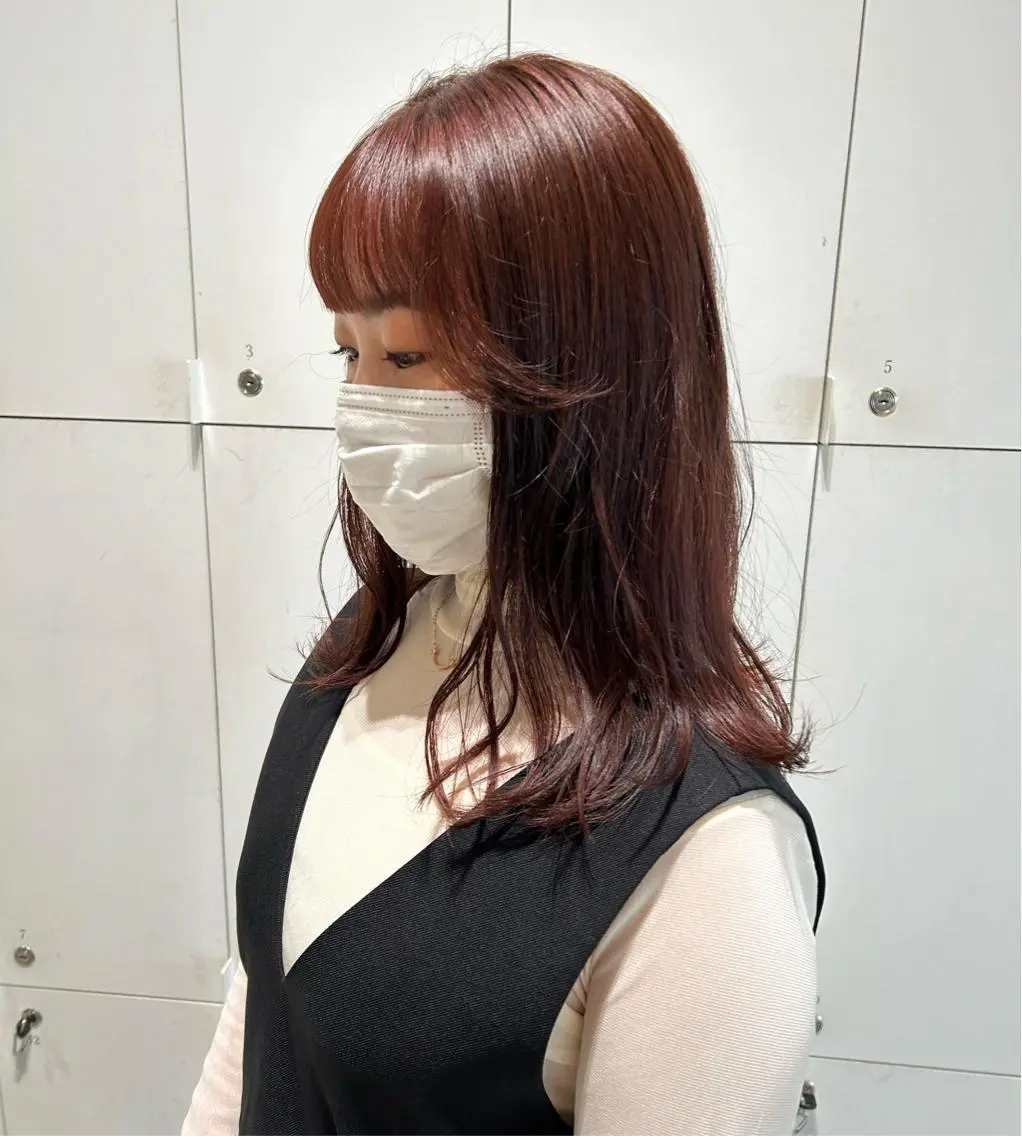 ミディアム カラー ブラウンカラー ピンクカラー ピンクブラウン ヘアカラー 透明感カラー🫧 nanohaのヘアスタイル