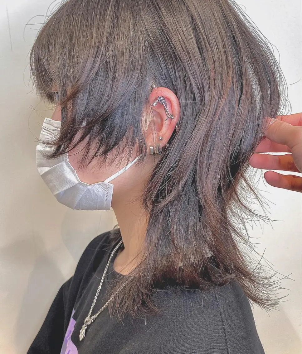 ミディアム ボブ ウルフカット 大阪ウルフカット ハッシュカットのヘアスタイル