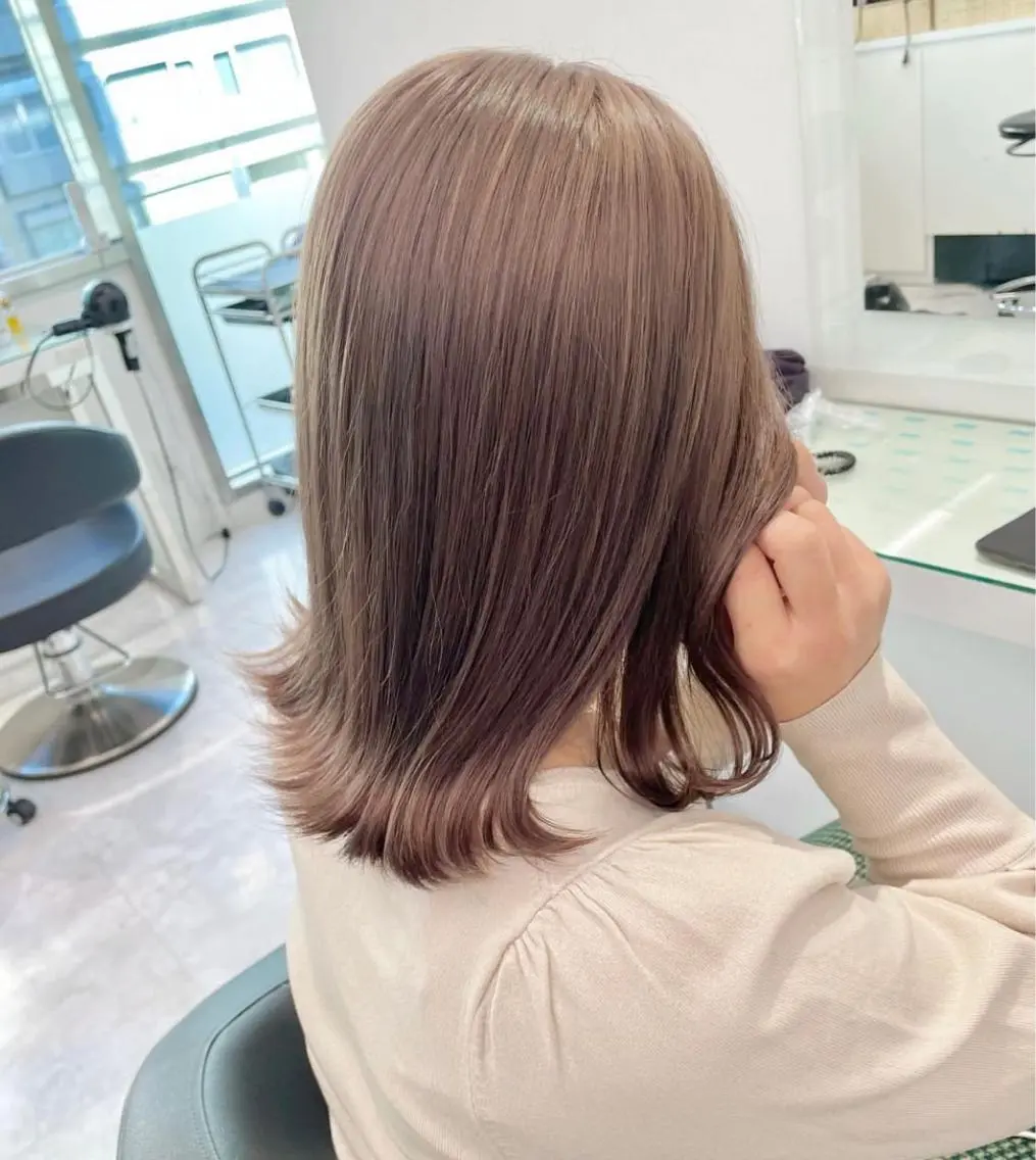 セミロング カラー ヘアアレンジ ハイトーンカラー 髪質改善/美髪矯正 艶髪/Takutoのヘアスタイル