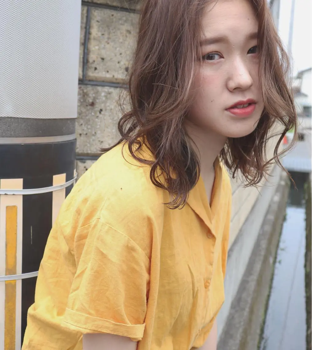 ミディアム カラー 透明感カラー カット ヘアカラー トリートメント 萌花 moeka /韓国/レイヤーのヘアスタイル