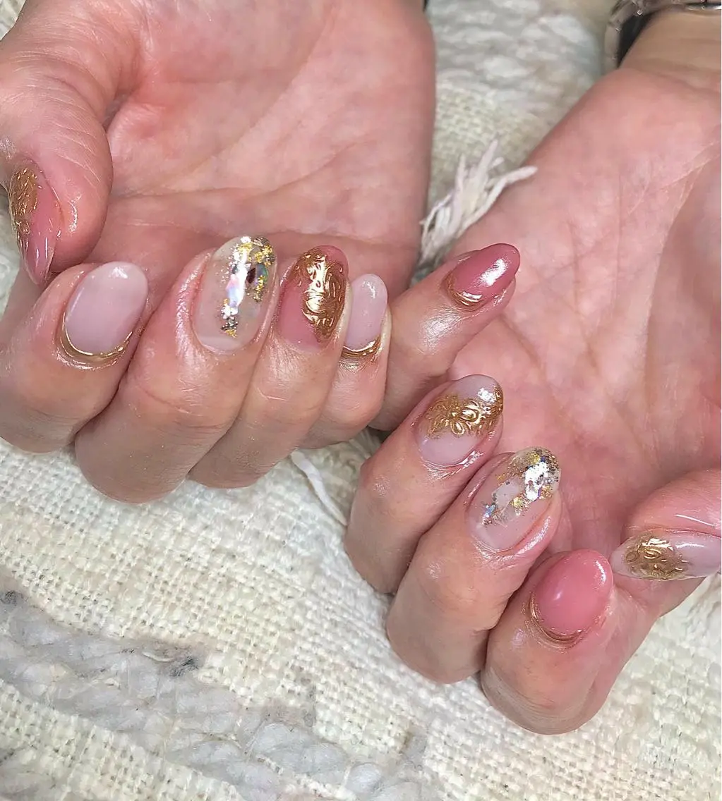 ミディアム カラー パーマ ヘアアレンジ メンズ キッズ ネイル マツエク・マツパ el. by Aoのネイルデザイン
