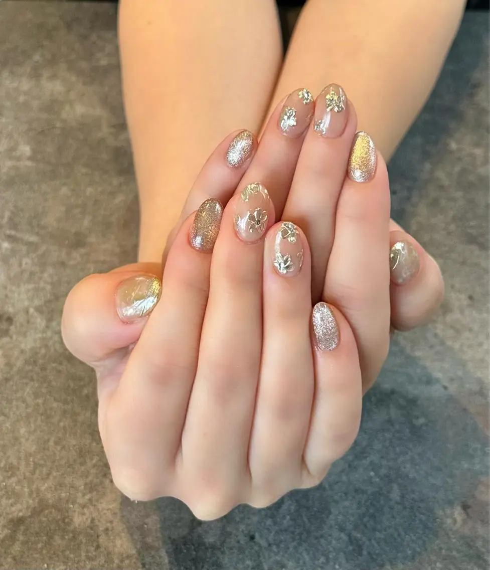 ネイル フラワーネイル ジェルネイル 大理石ネイル(マーブル) ニュアンスネイル シンプルネイル nail salon amanoのネイルデザイン