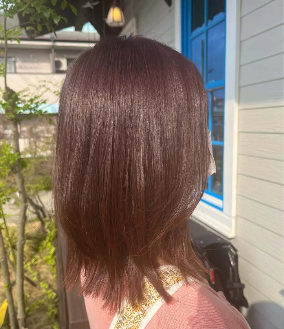 セミロング カラー ラベンダーカラー アズグロウヘアー福本 明里のヘアスタイル