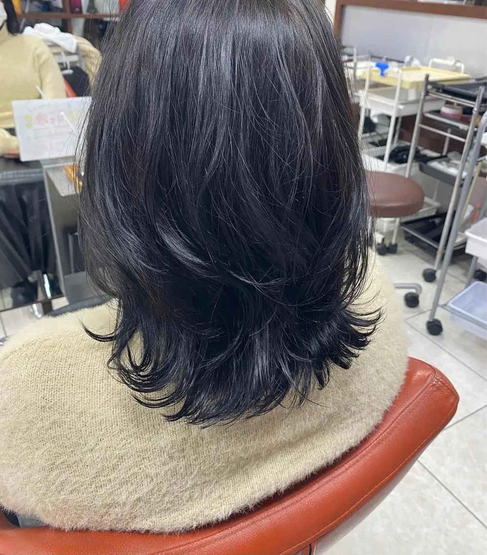 ミディアム 髪質改善 トリートメント 酸性ストレート 酸熱トリートメント カット ヘアカラー トリートメント ココロ☀️ CLUTCH天王寺店のヘアスタイル