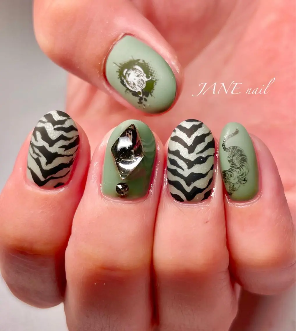 ネイル フットネイル グリーン バレンタイン 冬ネイル ハンドネイル Nail Salon JANEのネイルデザイン