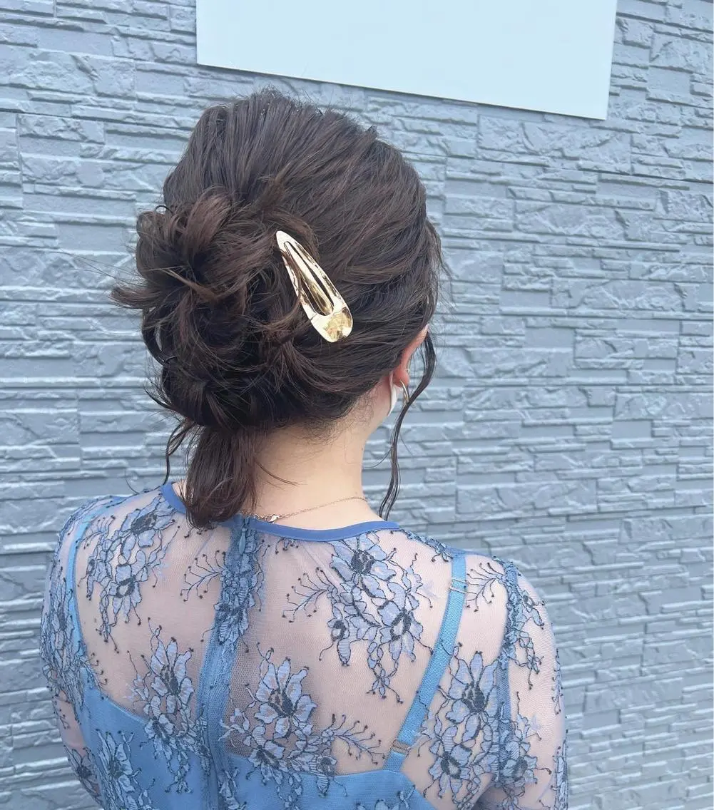 ミディアム カラー パーマ ヘアアレンジ メンズ キッズ ヘアセット 透明感カラー/ 新潟万代/池野里衣のヘアスタイル