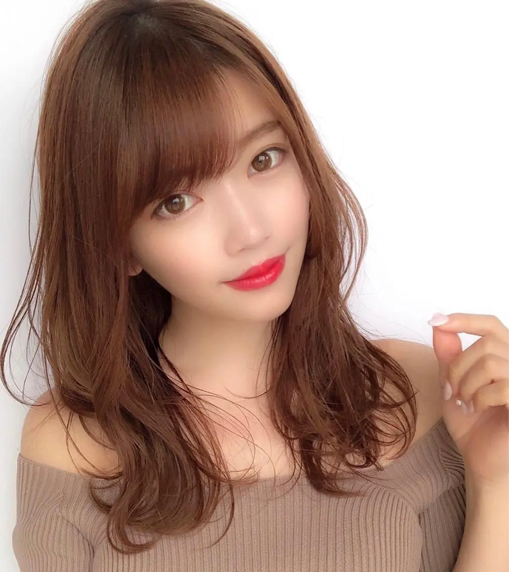 セミロング カット ヘアカラー トリートメント 🧡くびれヘア/前髪 顔周り🧡久原結衣のヘアスタイル
